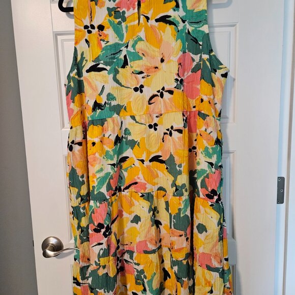 Loft Lined Flower print dress - Picture 3 of 5